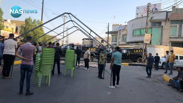 برپایی چادرهای تحصن در مرکز بغداد در اعتراض به انتخابات عراق