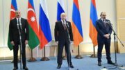 بیانیه مشترک رهبران روسیه، ارمنستان و جمهوری آذربایجان/شاخه زیتون پوتین برای علی‌اف و پاشینیان