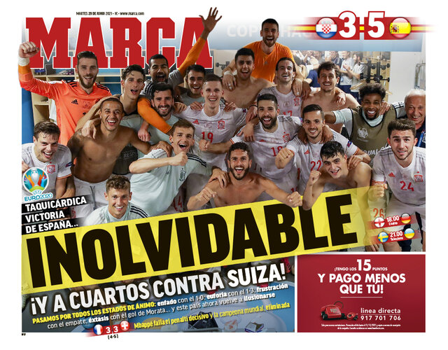 ساختارشکنی یک روزنامه پس از بُرد نفس گیر تیم ملی اسپانیا