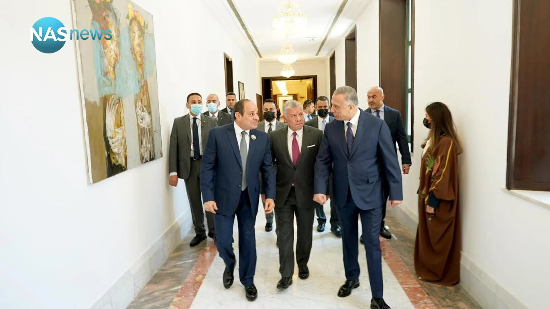 ورود رییس جمهوری مصر به عراق پس از ۳۰ سال/ استقبال الکاظمی از سیسی و پادشاه اردن