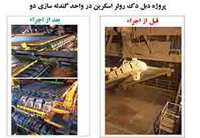 پروژه های دبل دک رولر اسکرین و شوت های غبار نشان فولاد خوزستان با موفقیت اجرا شد